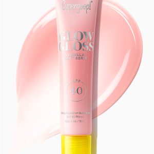 Supergoop! Glow Gloss SPF 40 Lip Balm (Vanilla Soft Serve) 0.5oz - High-Shine, Non-Sticky Sunscreen Lip Gloss with Shea Butter & Peptides