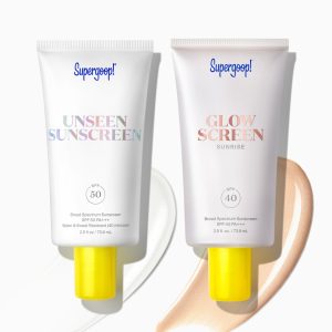 Supergoop! Unseen Sunscreen SPF 50 (2 Pack) 1.7oz Each - Invisible, Oil-Free Face Sunscreen & Makeup Primer